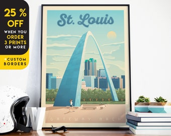 St Louis Print, Missouri Print, Gateway Arch, United States Print, Travel Gift, Travel Poster, USA Print, Housewarming, Birthday Gift
