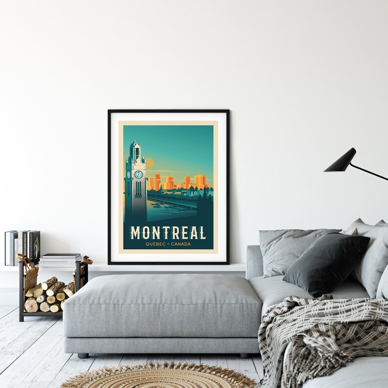 Montreal Print, Quebec Print, City Skyline, Canada Print, Travel Gift, Travel Poster, USA Print, Housewarming, Birthday Gift image 8