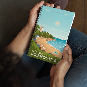 Ile Noirmoutier France Travel Journal Notebook, Spiral Notebook, Travelers notebook, bullet journal, notepad, stationary, Housewarming Gift