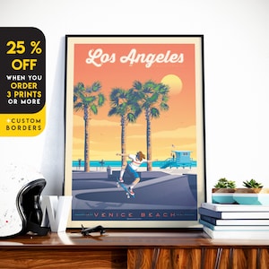 Los Angeles Print, California Print, Venice Beach, United States Print, Travel Gift, Travel Poster, USA Print, Housewarming, Birthday Gift