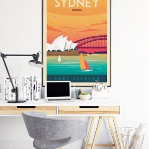 Sydney Australia Print, Opera House, City Skyline, Travel gift, Australia Wall Art, Travel Gift, Travel Poster, Housewarming, Birthday Gift image 3