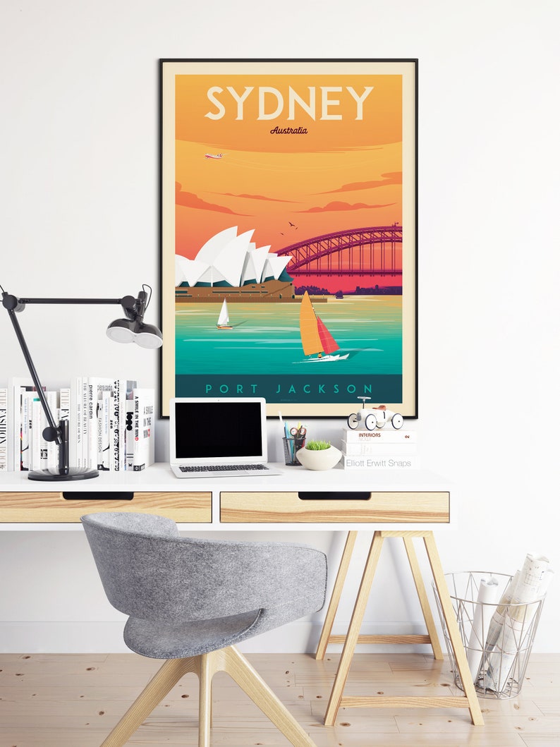 Sydney Australia Print, Opera House, City Skyline, Travel gift, Australia Wall Art, Travel Gift, Travel Poster, Housewarming, Birthday Gift image 3