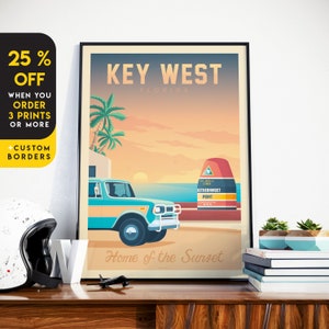 Key West Print, Florida Keys Print, Key Largo, United States Print, Travel Gift, Travel Poster, USA Print, Housewarming, Birthday Gift