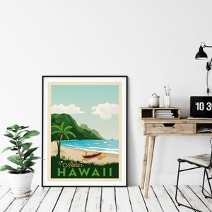 Hawaii Print, Honolulu Print, Waikiki, Surf Print, United States Print, Travel Gift, Travel Poster, USA Print, Housewarming, Birthday Gift image 7