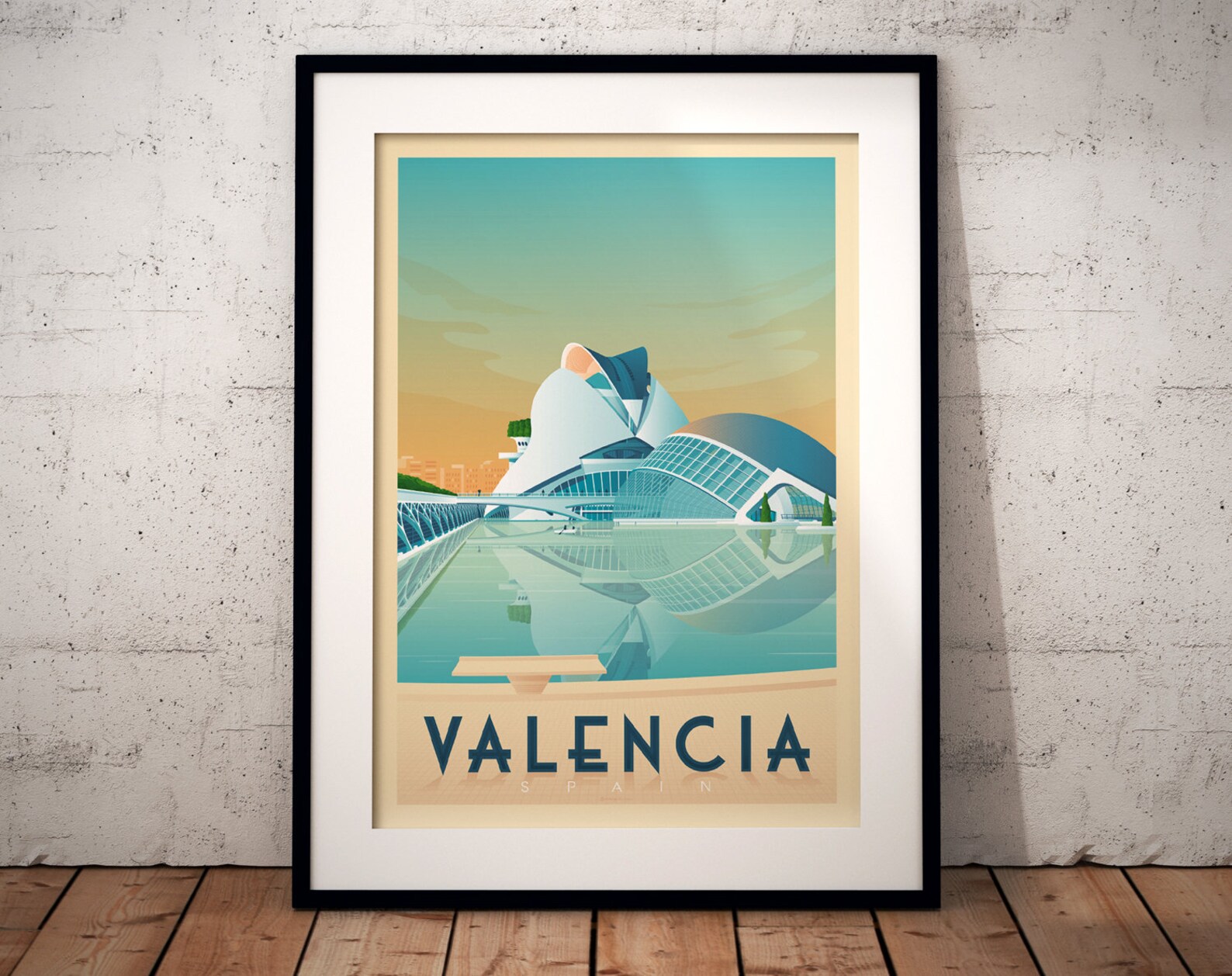 Valencia Poster Valencia Print Valencia Skyline Spain Wall Etsy UK
