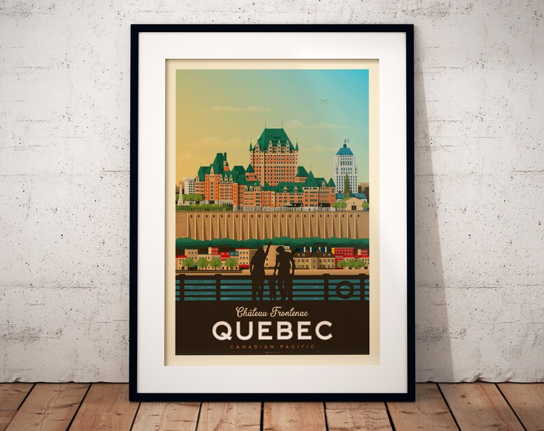 Quebec City Print, Quebec Print, Chateau Frontenac Print, Canada Print, Travel Gift, Travel Poster, USA Print, Housewarming, Birthday Gift image 6