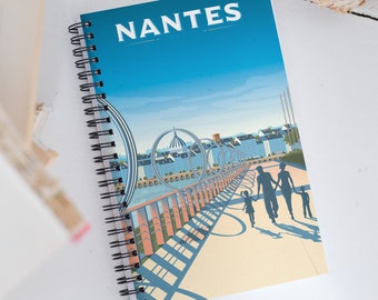 Nantes France Travel Journal Notebook, Spiral Notebook, Travelers notebook, bullet journal, notepad, stationary, Housewarming Gift