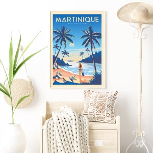 Martinique Print, France Print, Beach Print, Tropical Print , Europe Travel Gift, Wall Decor, Travel Poster, Housewarming, Birthday Gift image 3
