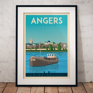 Angers France Print, France Print, Château Roi René, City Skyline, Travel Gift, Wall Decor, Travel Poster, Housewarming, Birthday Gift image 6