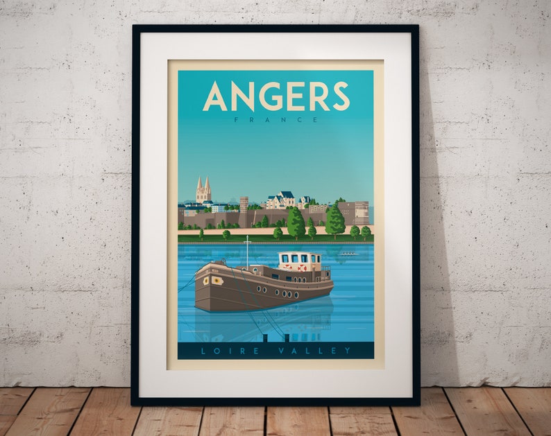 Angers France Print, France Print, Château Roi René, City Skyline, Travel Gift, Wall Decor, Travel Poster, Housewarming, Birthday Gift image 6