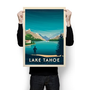 Lake Tahoe Print, Califorina Print, National Park, United States Print, Travel Gift, Travel Poster, USA Print, Housewarming, Birthday Gift image 5