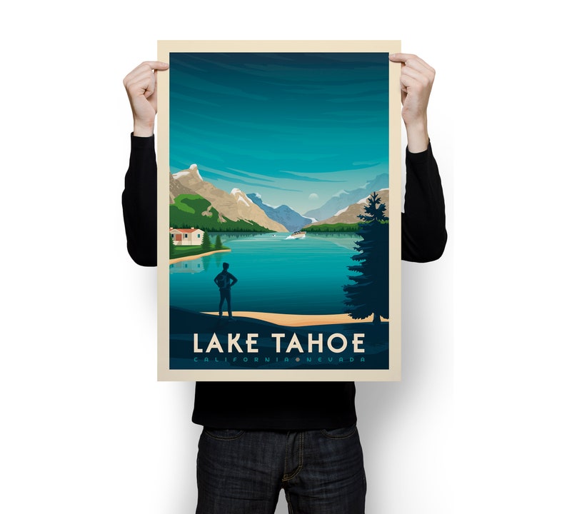 Lake Tahoe Print, Califorina Print, National Park, United States Print, Travel Gift, Travel Poster, USA Print, Housewarming, Birthday Gift image 5