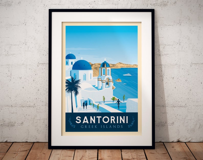 Santorini, Greece Art Print, Santorini Wall Art, Travel Print, Travel Poster, Europe Print, Wall Decor, Housewarming Gift, Anniversary Gift image 6