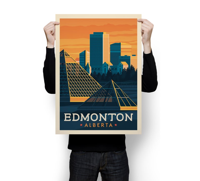 Edmonton Canada Alberta Art Print Sunset Wall Art Vintage Etsy