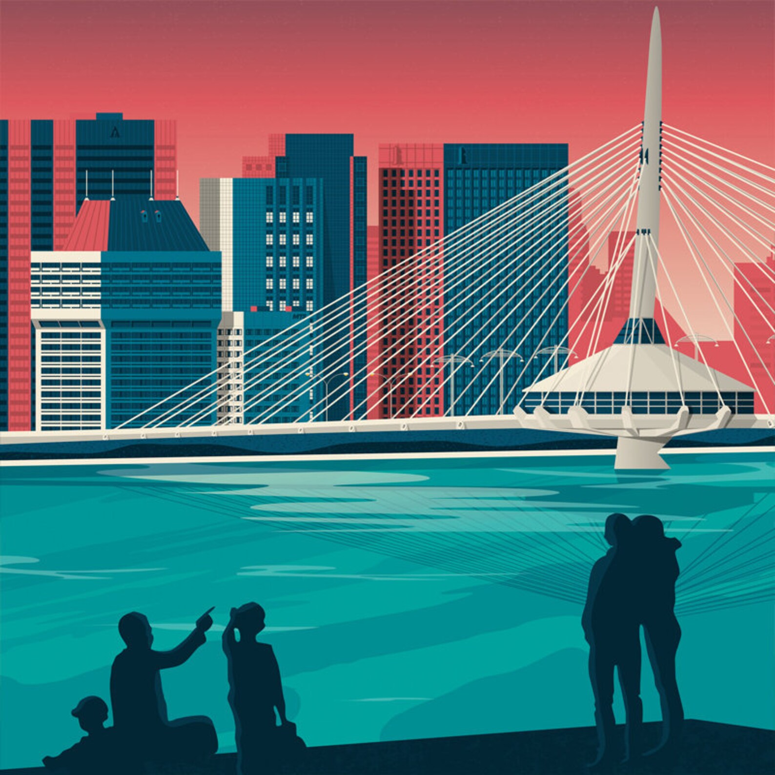 Winnipeg Canada Art Print Architecture Wall Art Vintage City Etsy