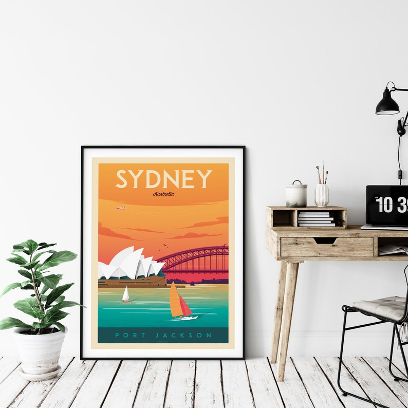 Sydney Australia Print, Opera House, City Skyline, Travel gift, Australia Wall Art, Travel Gift, Travel Poster, Housewarming, Birthday Gift image 7