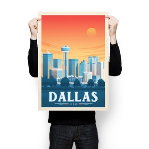 Dallas Print, Texas Print, Landscape, City Skyline, United States Print, Travel Gift, Travel Poster, USA Print, Housewarming, Birthday Gift image 5