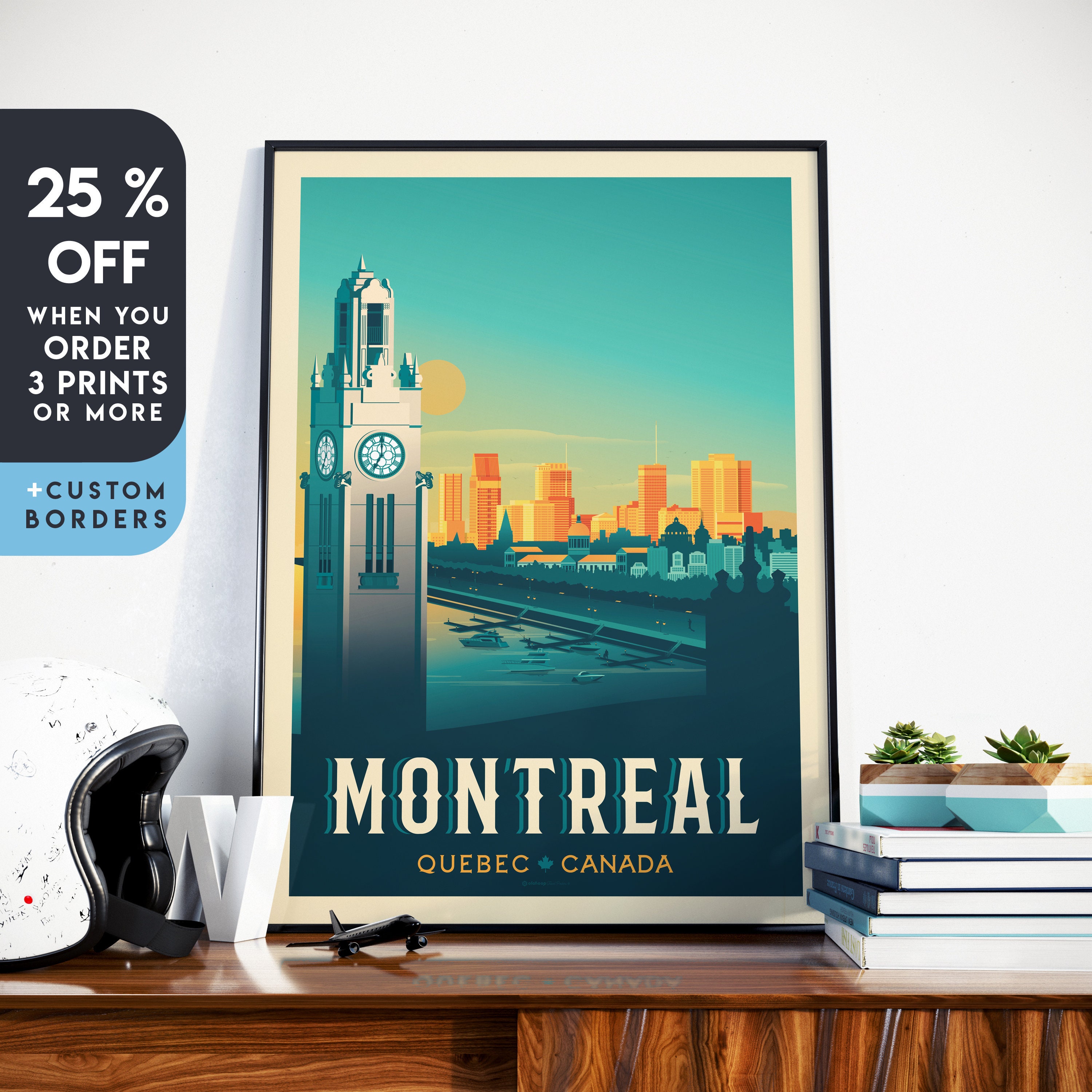 Montreal Print Montreal Vintage Travel Poster Canada Print Etsy