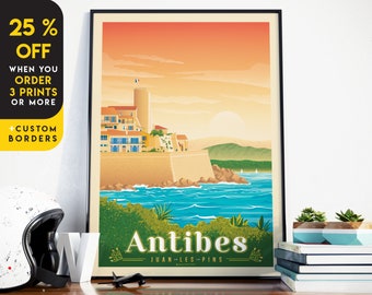 Antibes Juan Les Pins France Print, French Riviera Print, City Skyline, Travel Gift, Wall Decor, Travel Poster, Housewarming, Birthday Gift