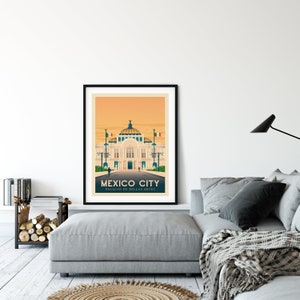 Mexico City Print, Mexico Print, America Travel gift, City Skyline Wall Art, Travel Gift, Travel Poster, Housewarming, Birthday Gift image 8
