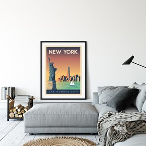 New York Art Print, NYC Poster, NYC Skyline, America Art Print, New York Poster, New York Gift, New York Decor, Travel Poster, Housewarming image 8