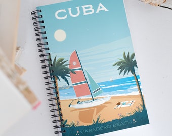 Cuba Havana Travel Journal Notebook, Spiral Notebook, Travelers notebook, bullet journal, notepad, stationary, Housewarming Gift