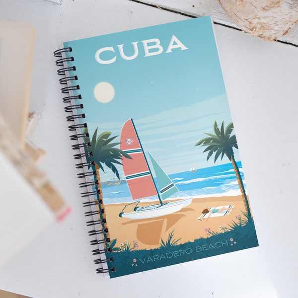 Cuba Havana Travel Journal Notebook, Spiral Notebook, Travelers notebook, bullet journal, notepad, stationary, Housewarming Gift