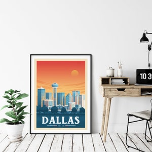 Dallas Print, Texas Print, Landscape, City Skyline, United States Print, Travel Gift, Travel Poster, USA Print, Housewarming, Birthday Gift image 8