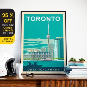 Toronto Print, Ontario Print, CN Tower, City Skyline, Canada Print, Travel Gift, Travel Poster, USA Print, Housewarming, Birthday Gift
