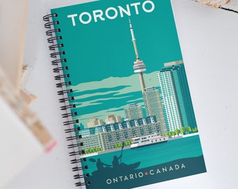 Toronto Ontario Canada Travel Journal Notebook, Spiral Notebook, Travelers notebook, bullet journal, notepad, stationary, Housewarming Gift