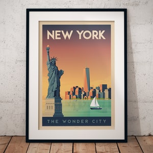 New York Art Print, NYC Poster, NYC Skyline, America Art Print, New York Poster, New York Gift, New York Decor, Travel Poster, Housewarming image 6