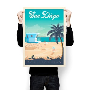 San Diego Print, Califorina Print, Surf Print, United States Print, Travel Gift, Travel Poster, USA Print, Housewarming, Birthday Gift image 4