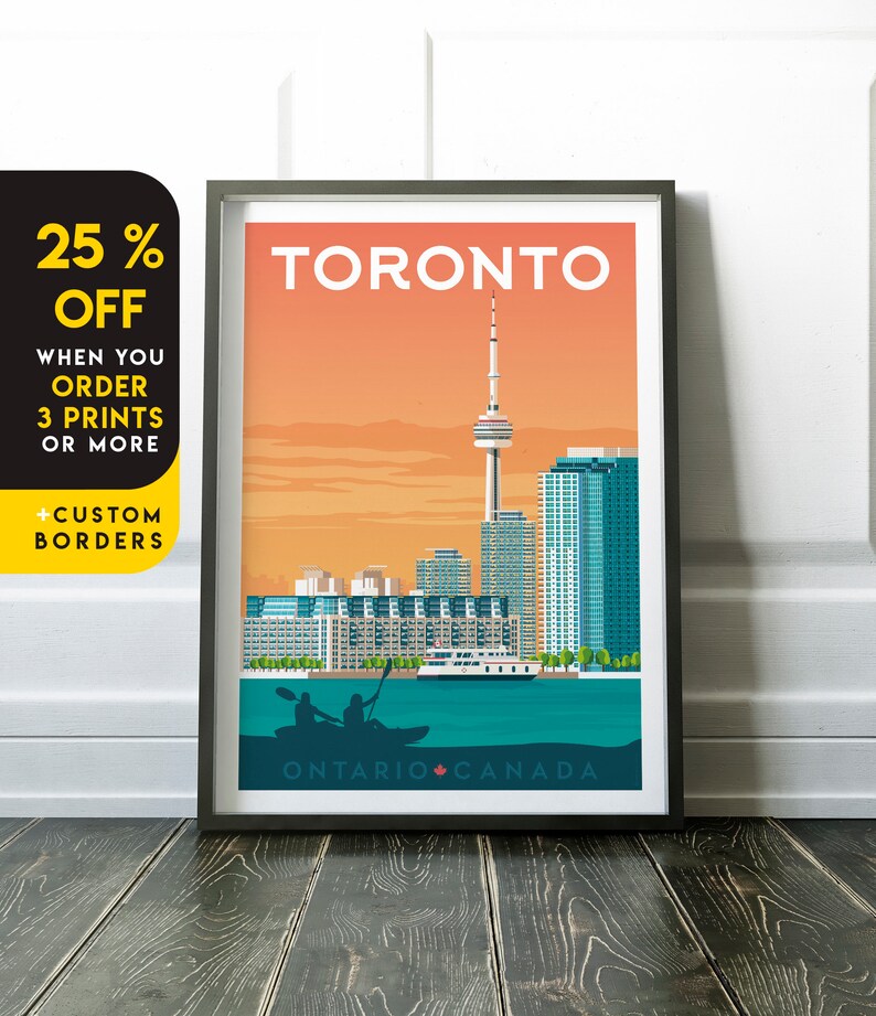 Toronto Print Toronto Vintage Travel Poster Canada Print Etsy
