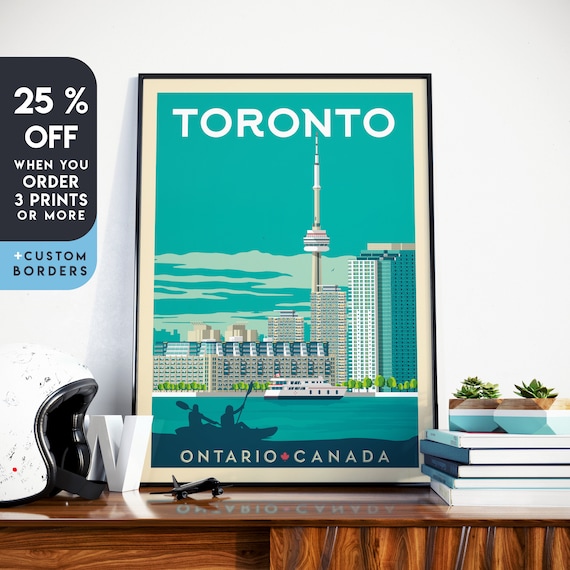 Toronto Wall Art Set of 4 Printable city Wall Art Toronto city map