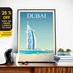 Dubai Art Print, Burj Khalifah Art Print, Beach Print, Travel Print, Travel Poster, Moroccan Decor, Housewarming Gift,Anniversary Gift