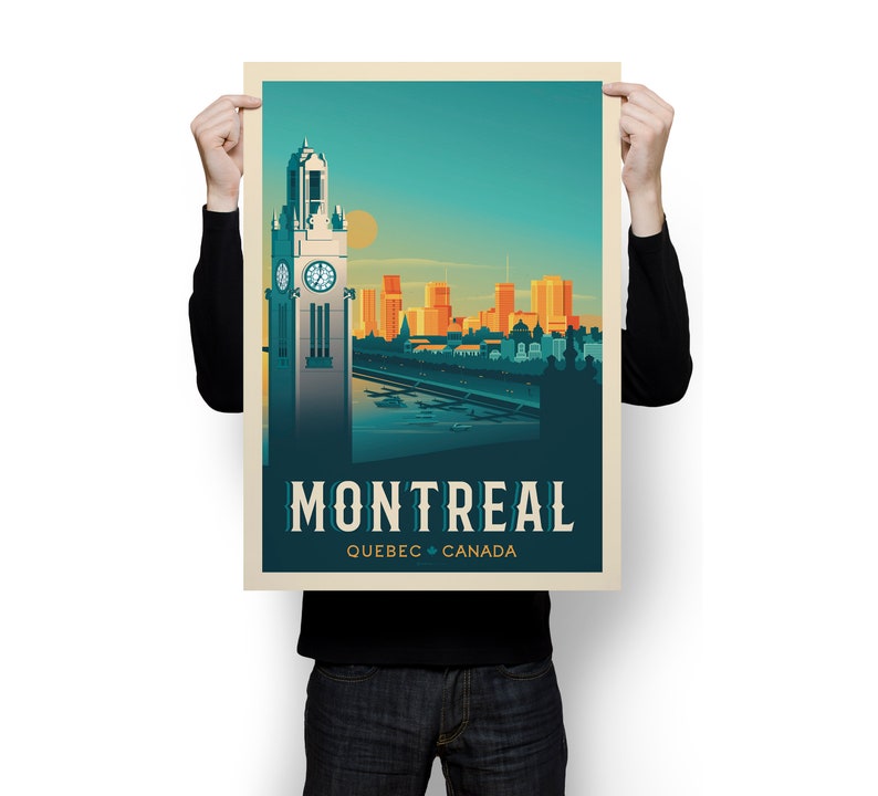 Montreal Print, Quebec Print, City Skyline, Canada Print, Travel Gift, Travel Poster, USA Print, Housewarming, Birthday Gift image 5