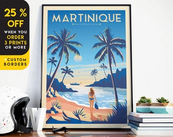 Martinique Print, France Print, Beach Print, Tropical Print , Europe Travel Gift, Wall Decor, Travel Poster, Housewarming, Birthday Gift