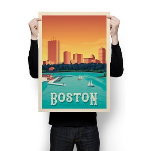 Boston Print, Massachusetts Print, City Skyline, United States Print, Travel Gift, Travel Poster, USA Print, Housewarming, Birthday Gift image 5