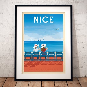 Nice France Print French Riviera Home Decor Chaise Bleue Art Print Nice France Wall Art Marseille Cannes Monaco Frejus Travel France Poster image 6