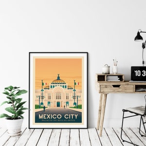 Mexico City Print, Mexico Print, America Travel gift, City Skyline Wall Art, Travel Gift, Travel Poster, Housewarming, Birthday Gift image 7