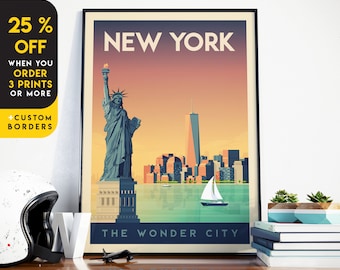 New York Art Print, NYC Poster, NYC Skyline, America Art Print, New York Poster, New York Gift, New York Decor, Travel Poster, Housewarming