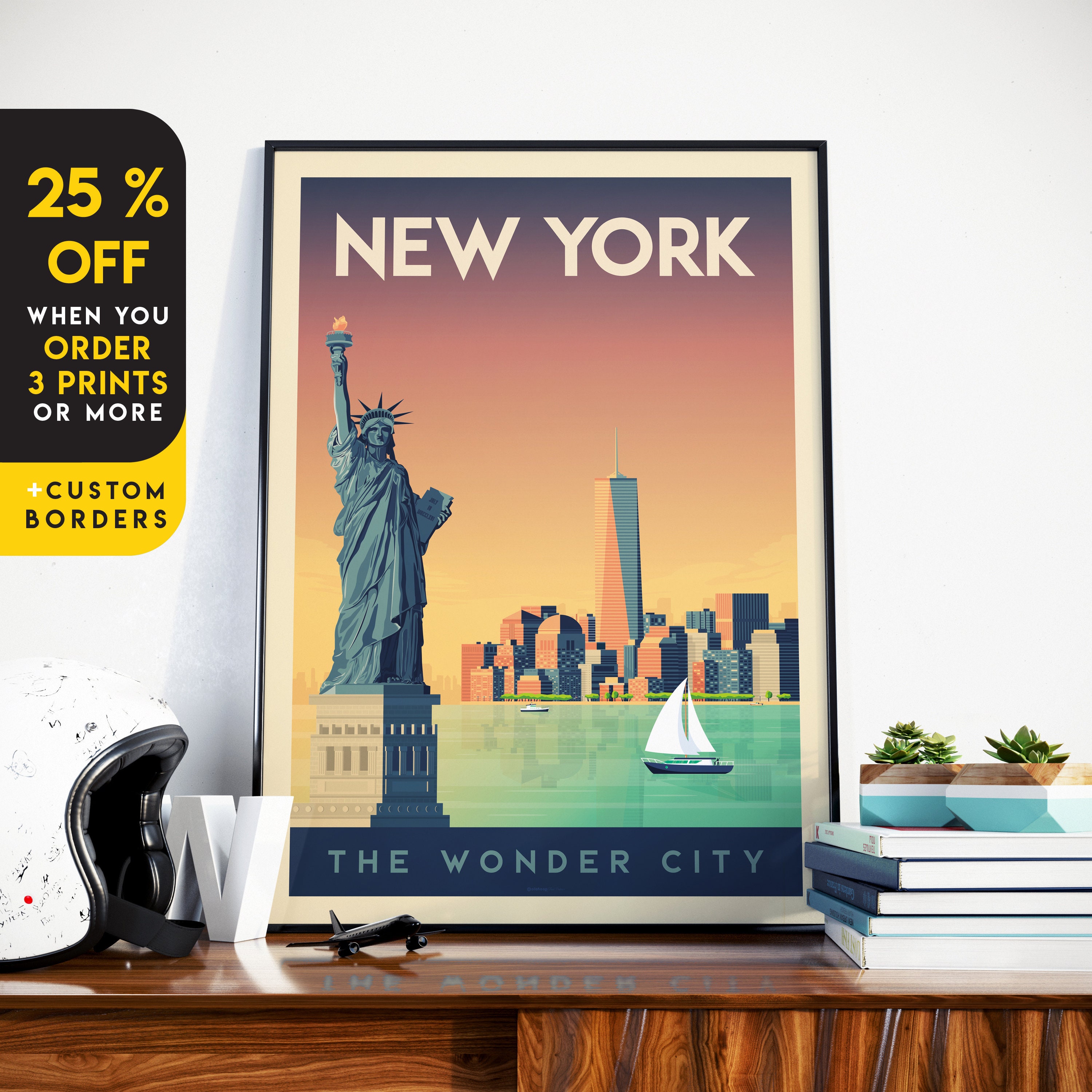 New York Art Print, NYC Poster, NYC Skyline, America Art Print