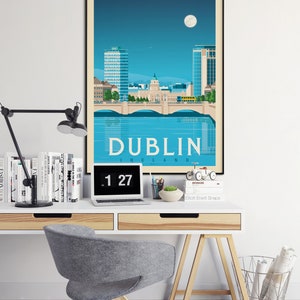 Dublin Print, Ireland Print, Ha'penny Bridge, City Skyline Print, Europe Travel Gift, Wall Decor, Travel Poster, Housewarming, Birthday Gift image 3