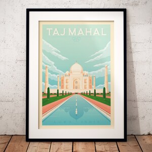 Taj Mahal Art Print, India Art Print, City Skyline, Travel Print, Travel Poster, India Decor, Housewarming Gift,Anniversary Gift image 6