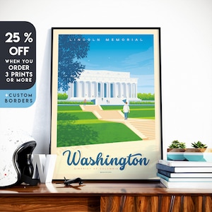 Washington DC Print, Lincoln Memorial Print, United States Print, Travel Gift, Travel Poster, USA Print, Housewarming, Birthday Gift