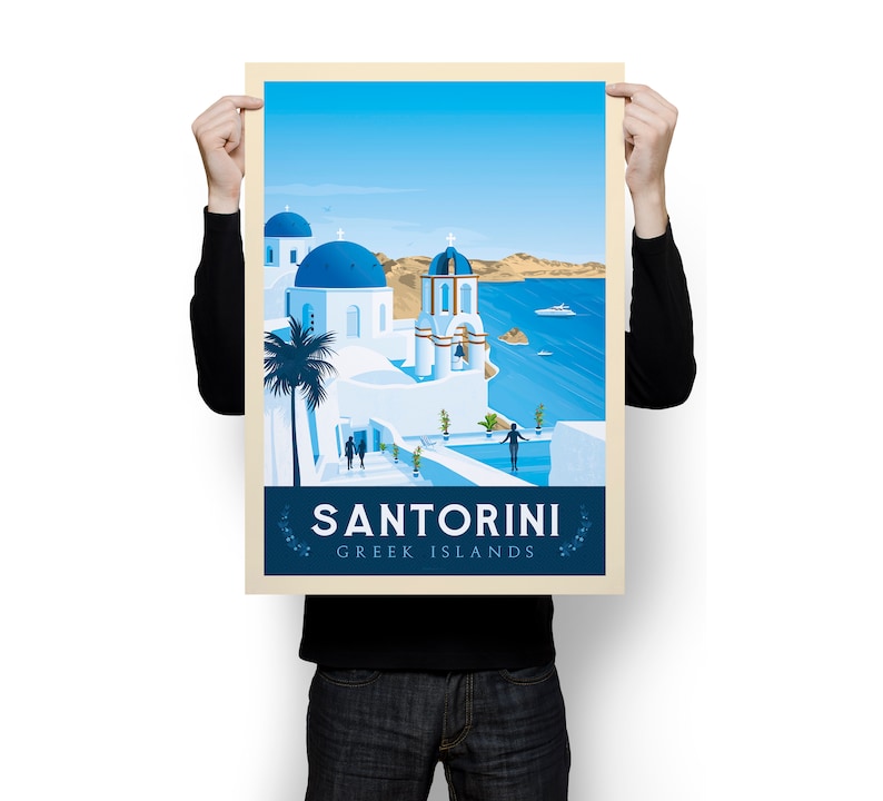 Santorini, Greece Art Print, Santorini Wall Art, Travel Print, Travel Poster, Europe Print, Wall Decor, Housewarming Gift, Anniversary Gift image 5