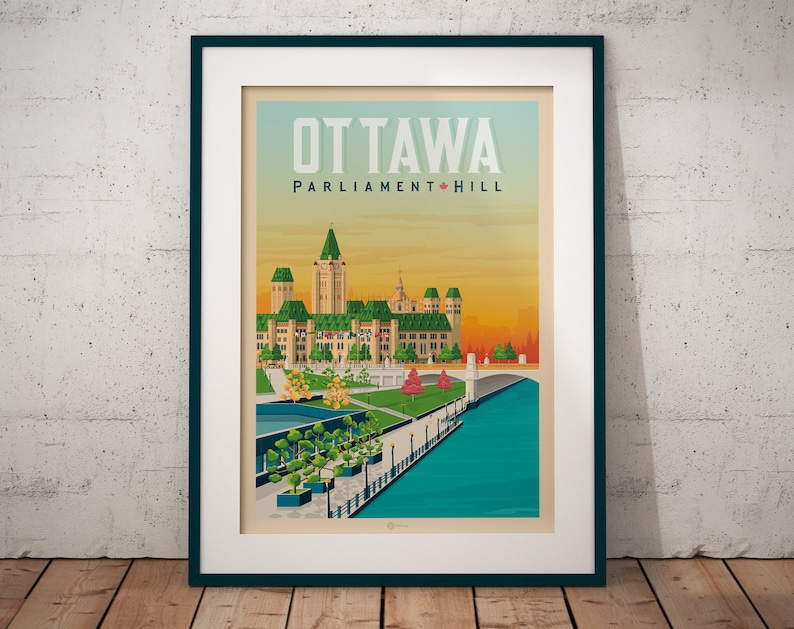 Ottawa Print Ottawa Ontario Vintage Travel Poster Etsy