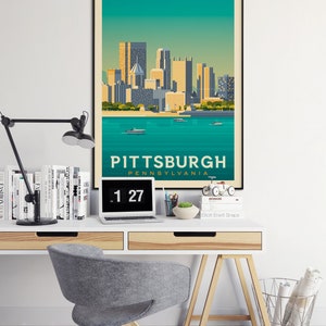 Pittsburgh Print, Pennsylvania Print, Steel City, United States Print, Travel Gift, Travel Poster, USA Print, Housewarming, Birthday Gift image 3