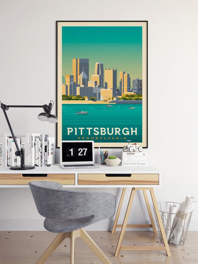 Pittsburgh Print, Pennsylvania Print, Steel City, United States Print, Travel Gift, Travel Poster, USA Print, Housewarming, Birthday Gift image 3