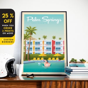 Palm Springs Print, California Print, Saguaro, United States Print, Travel Gift, Travel Poster, USA Print, Housewarming, Birthday Gift